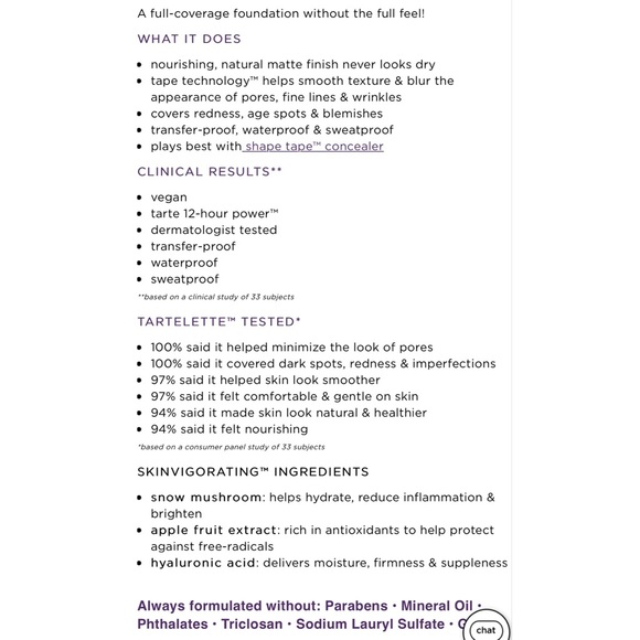 NWT Tarte 34S Face Tape™ Foundation Featherlight Full Coverage Makeup - Picture 7 of 15